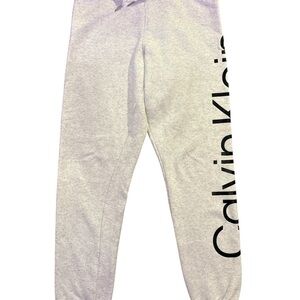 Calvin Klein Light Gray Jogger Sweatpants with Black Logo